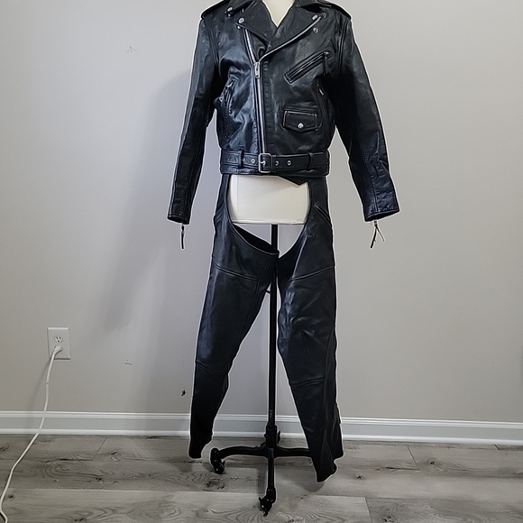 Street & Steel Other - Street & Steel POLICE Motorcycle Jacket 40 & pants Chaps M Excellent condition
